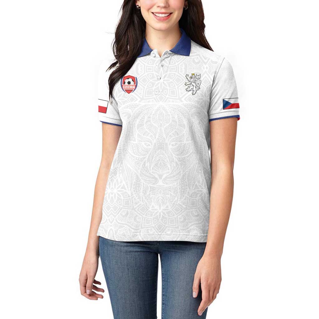 Custom Czech Republic Football White Version Women Polo Shirt Go Champion Sporty Style LT18