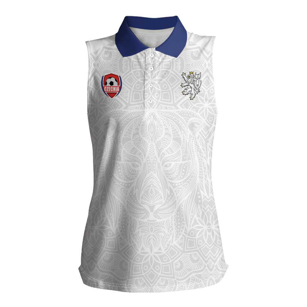 Custom Czech Republic Football White Version Women Sleeveless Polo Shirt Go Champion Sporty Style LT18