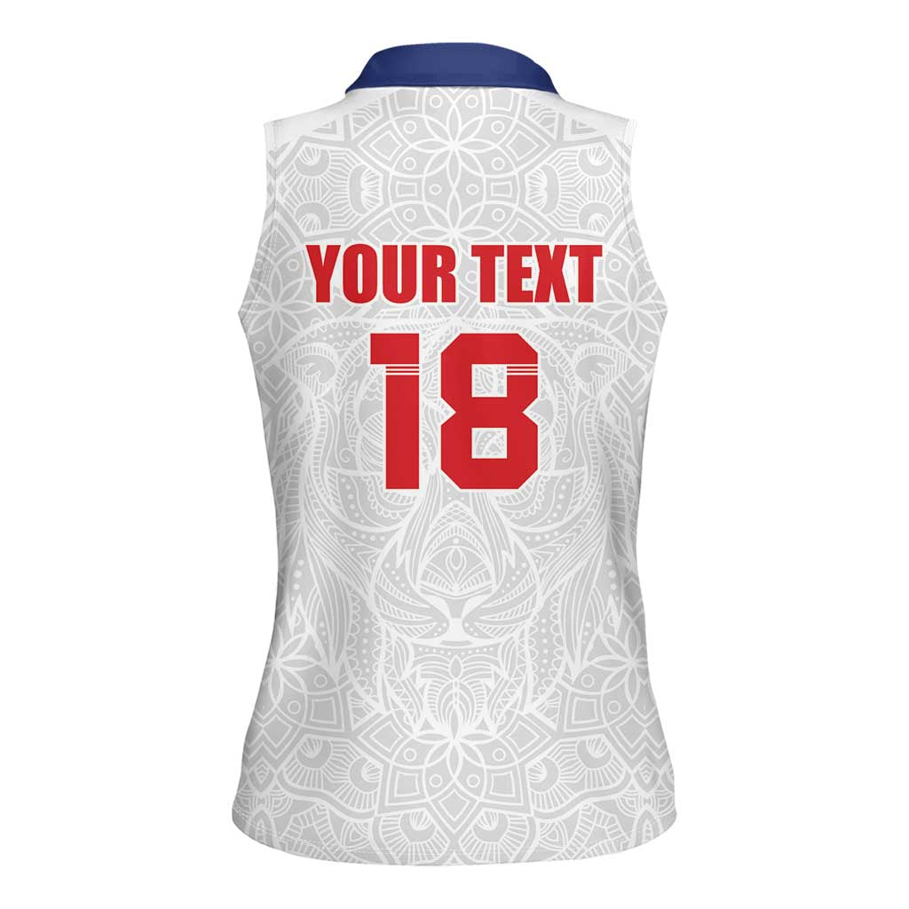 Custom Czech Republic Football White Version Women Sleeveless Polo Shirt Go Champion Sporty Style LT18