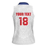 Custom Czech Republic Football White Version Women Sleeveless Polo Shirt Go Champion Sporty Style LT18