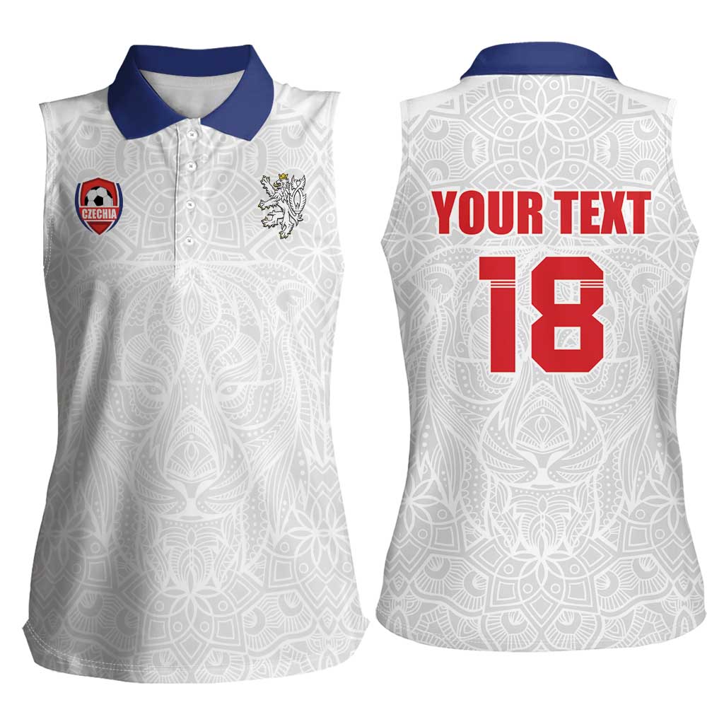Custom Czech Republic Football White Version Women Sleeveless Polo Shirt Go Champion Sporty Style LT18