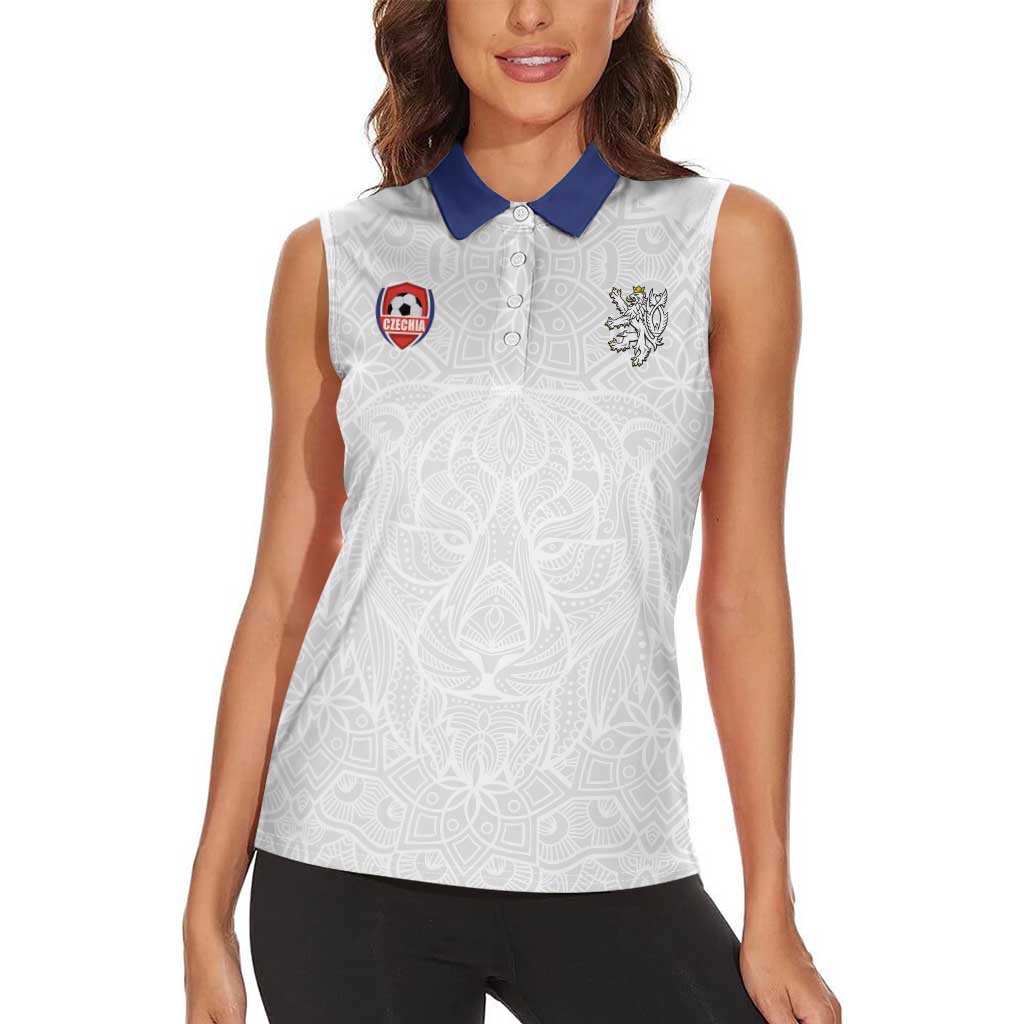 Custom Czech Republic Football White Version Women Sleeveless Polo Shirt Go Champion Sporty Style LT18