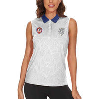 Custom Czech Republic Football White Version Women Sleeveless Polo Shirt Go Champion Sporty Style LT18
