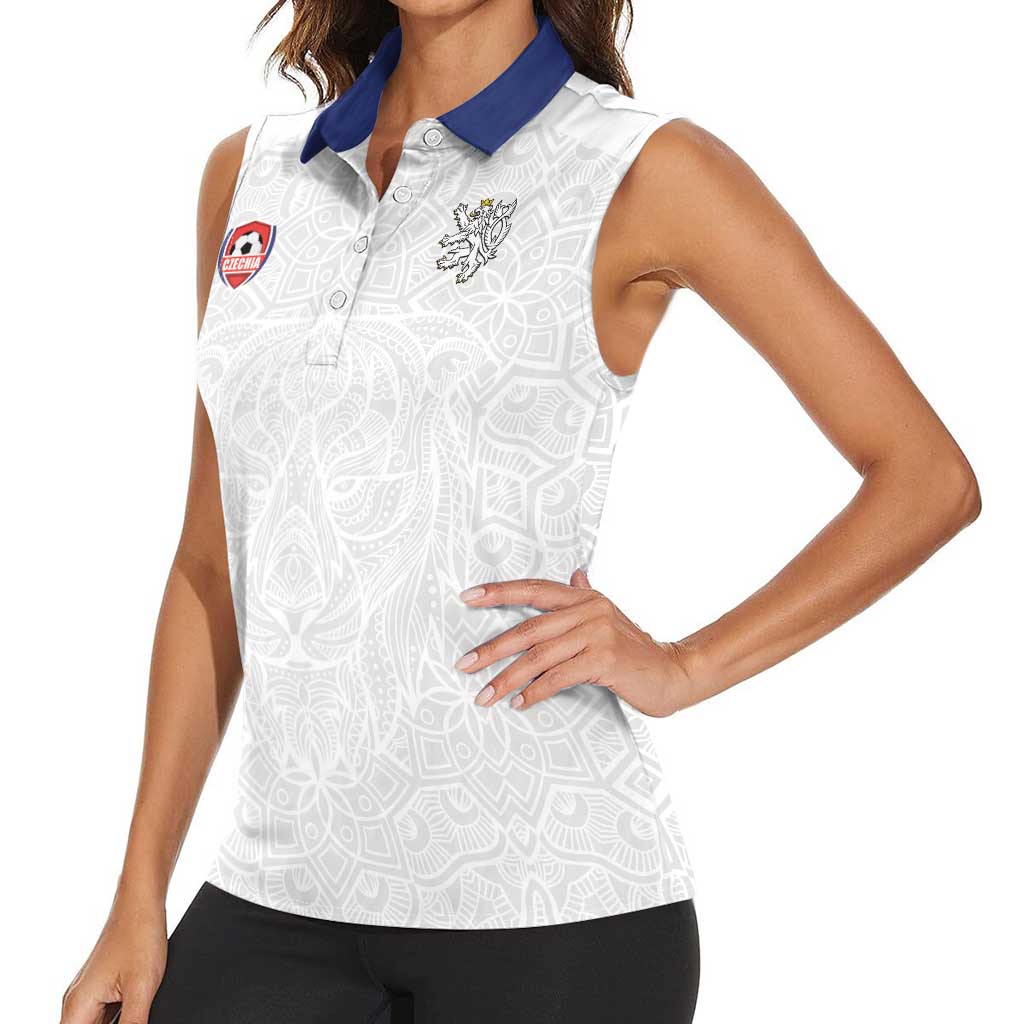 Custom Czech Republic Football White Version Women Sleeveless Polo Shirt Go Champion Sporty Style LT18