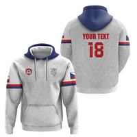 Custom Czech Republic Football White Version Zip Hoodie Go Champion Sporty Style LT18