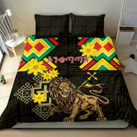 Ethiopia Enkutatash Lion of Judah Bedding Set With Folk Pattern - Wonder Print Shop