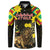 Ethiopia Enkutatash Lion of Judah Button Sweatshirt With Folk Pattern - Wonder Print Shop