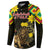 Ethiopia Enkutatash Lion of Judah Button Sweatshirt With Folk Pattern - Wonder Print Shop