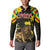 Ethiopia Enkutatash Lion of Judah Button Sweatshirt With Folk Pattern - Wonder Print Shop