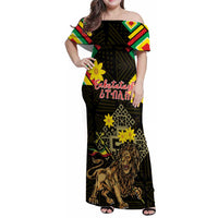 Ethiopia Enkutatash Lion of Judah Family Matching Off Shoulder Maxi Dress and Hawaiian Shirt With Folk Pattern - Wonder Print Shop