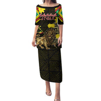 Ethiopia Enkutatash Lion of Judah Family Matching Puletasi and Hawaiian Shirt With Folk Pattern - Wonder Print Shop