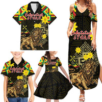 Ethiopia Enkutatash Lion of Judah Family Matching Summer Maxi Dress and Hawaiian Shirt With Folk Pattern - Wonder Print Shop