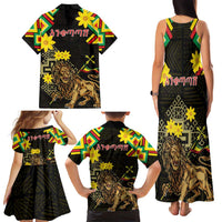 Ethiopia Enkutatash Lion of Judah Family Matching Tank Maxi Dress and Hawaiian Shirt With Folk Pattern - Wonder Print Shop