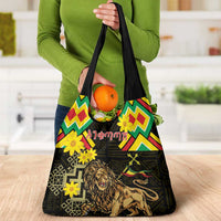 Ethiopia Enkutatash Lion of Judah Grocery Bag With Folk Pattern