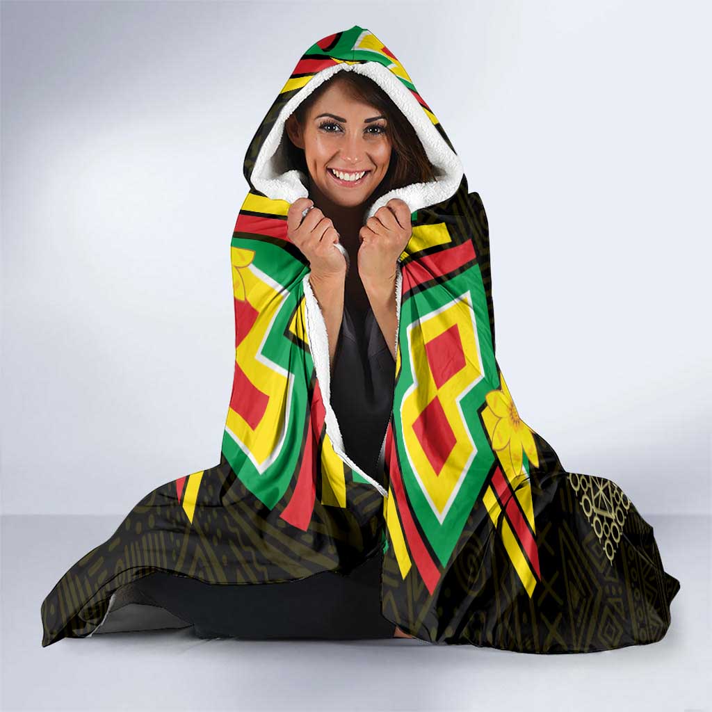 Ethiopia Enkutatash Lion of Judah Hooded Blanket With Folk Pattern