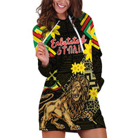 Ethiopia Enkutatash Lion of Judah Hoodie Dress With Folk Pattern - Wonder Print Shop