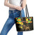 Ethiopia Enkutatash Lion of Judah Leather Tote Bag With Folk Pattern - Wonder Print Shop