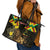 Ethiopia Enkutatash Lion of Judah Leather Tote Bag With Folk Pattern - Wonder Print Shop