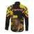 Ethiopia Enkutatash Lion of Judah Long Sleeve Button Shirt With Folk Pattern - Wonder Print Shop