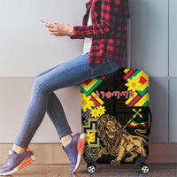 Ethiopia Enkutatash Lion of Judah Luggage Cover With Folk Pattern - Wonder Print Shop
