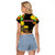 Ethiopia Enkutatash Lion of Judah Raglan Cropped T Shirt With Folk Pattern - Wonder Print Shop