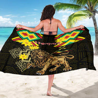 Ethiopia Enkutatash Lion of Judah Sarong With Folk Pattern - Wonder Print Shop