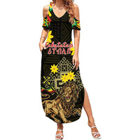 Ethiopia Enkutatash Lion of Judah Summer Maxi Dress With Folk Pattern - Wonder Print Shop