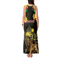 Ethiopia Enkutatash Lion of Judah Tank Maxi Dress With Folk Pattern - Wonder Print Shop