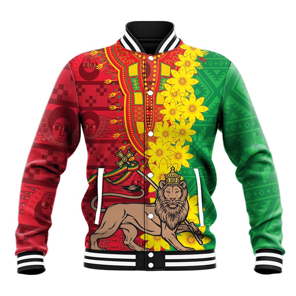 Ethiopia Enkutatash Melkam Addis Amet Baseball Jacket With Bidens Macroptera - Wonder Print Shop