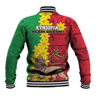 Ethiopia Enkutatash Melkam Addis Amet Baseball Jacket With Bidens Macroptera - Wonder Print Shop