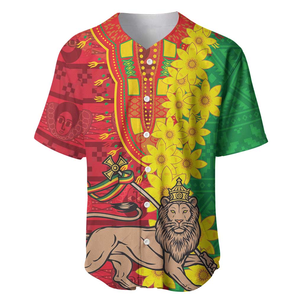 Ethiopia Enkutatash Melkam Addis Amet Baseball Jersey With Bidens Macroptera - Wonder Print Shop