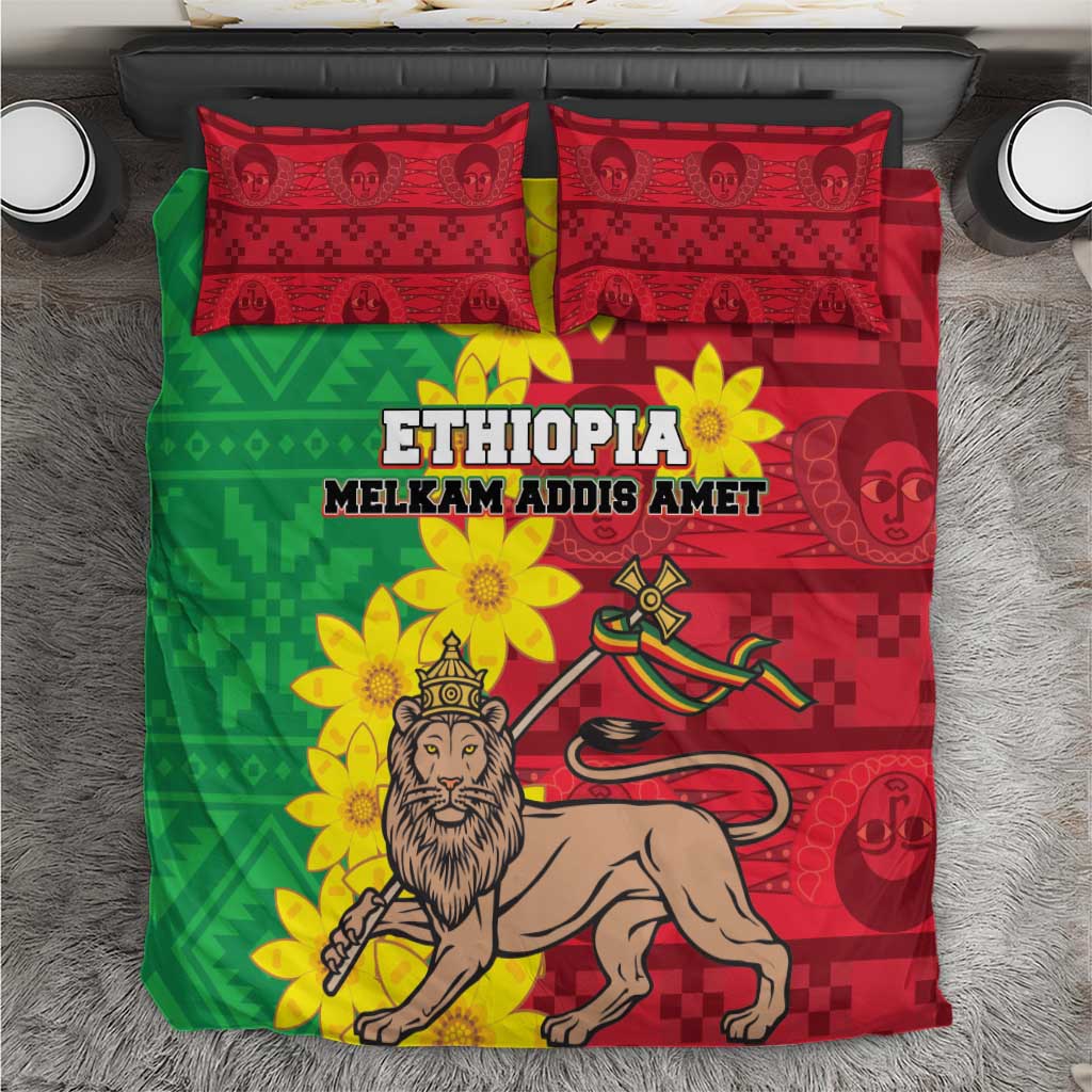 Ethiopia Enkutatash Melkam Addis Amet Bedding Set With Bidens Macroptera - Wonder Print Shop
