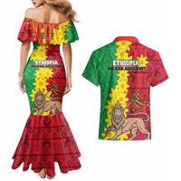 Ethiopia Enkutatash Melkam Addis Amet Couples Matching Mermaid Dress and Hawaiian Shirt With Bidens Macroptera - Wonder Print Shop