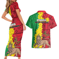 Ethiopia Enkutatash Melkam Addis Amet Couples Matching Short Sleeve Bodycon Dress and Hawaiian Shirt With Bidens Macroptera - Wonder Print Shop