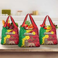 Ethiopia Enkutatash Melkam Addis Amet Grocery Bag With Bidens Macroptera