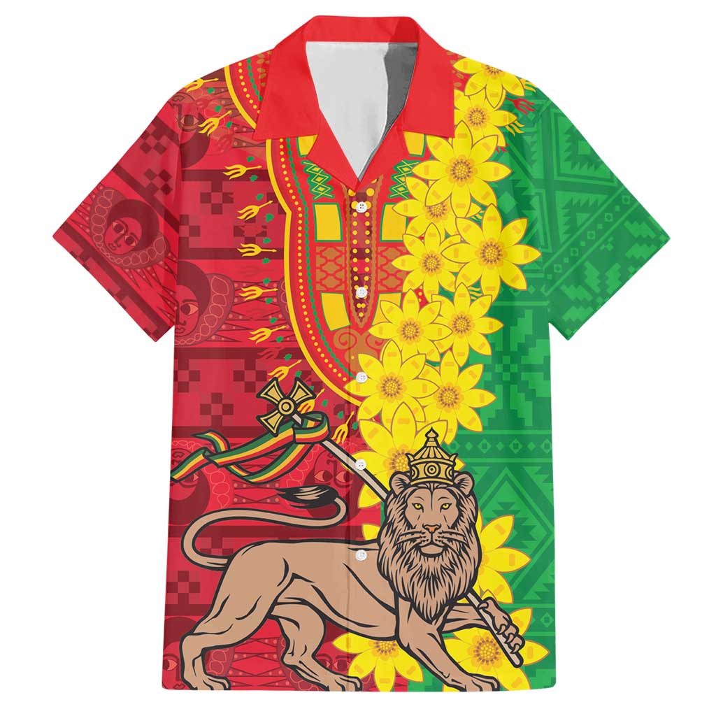 Ethiopia Enkutatash Melkam Addis Amet Hawaiian Shirt With Bidens Macroptera - Wonder Print Shop