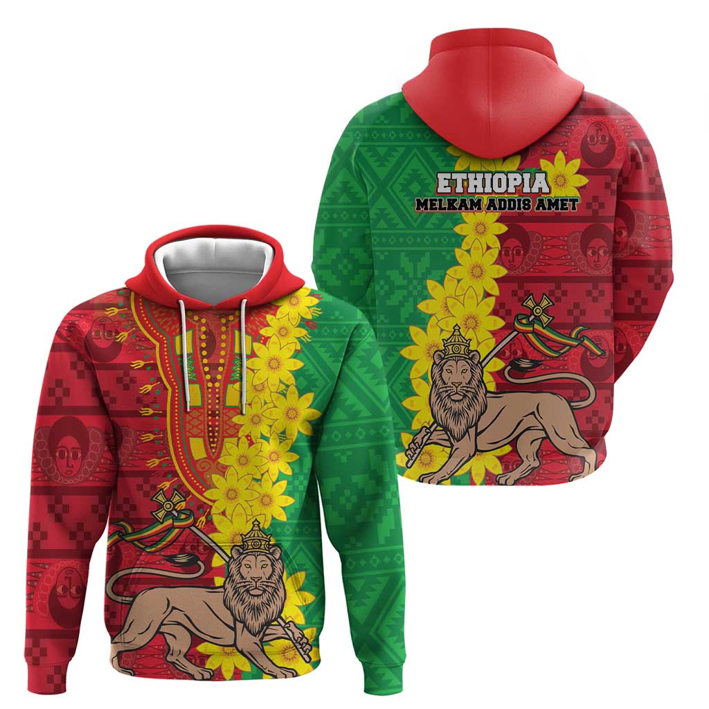 Ethiopia Enkutatash Melkam Addis Amet Hoodie With Bidens Macroptera - Wonder Print Shop