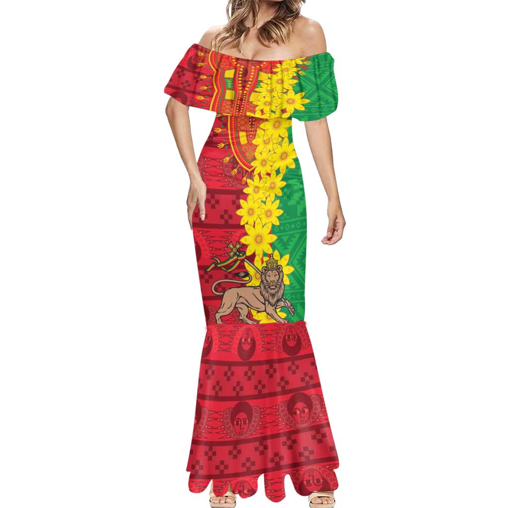 Ethiopia Enkutatash Melkam Addis Amet Mermaid Dress With Bidens Macroptera - Wonder Print Shop