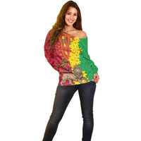 Ethiopia Enkutatash Melkam Addis Amet Off Shoulder Sweater With Bidens Macroptera - Wonder Print Shop