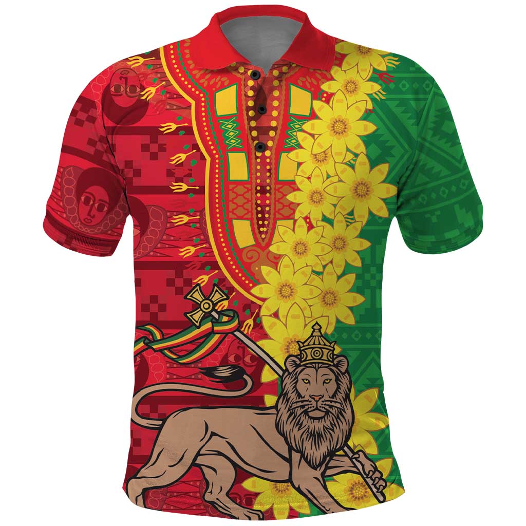 Ethiopia Enkutatash Melkam Addis Amet Polo Shirt With Bidens Macroptera - Wonder Print Shop