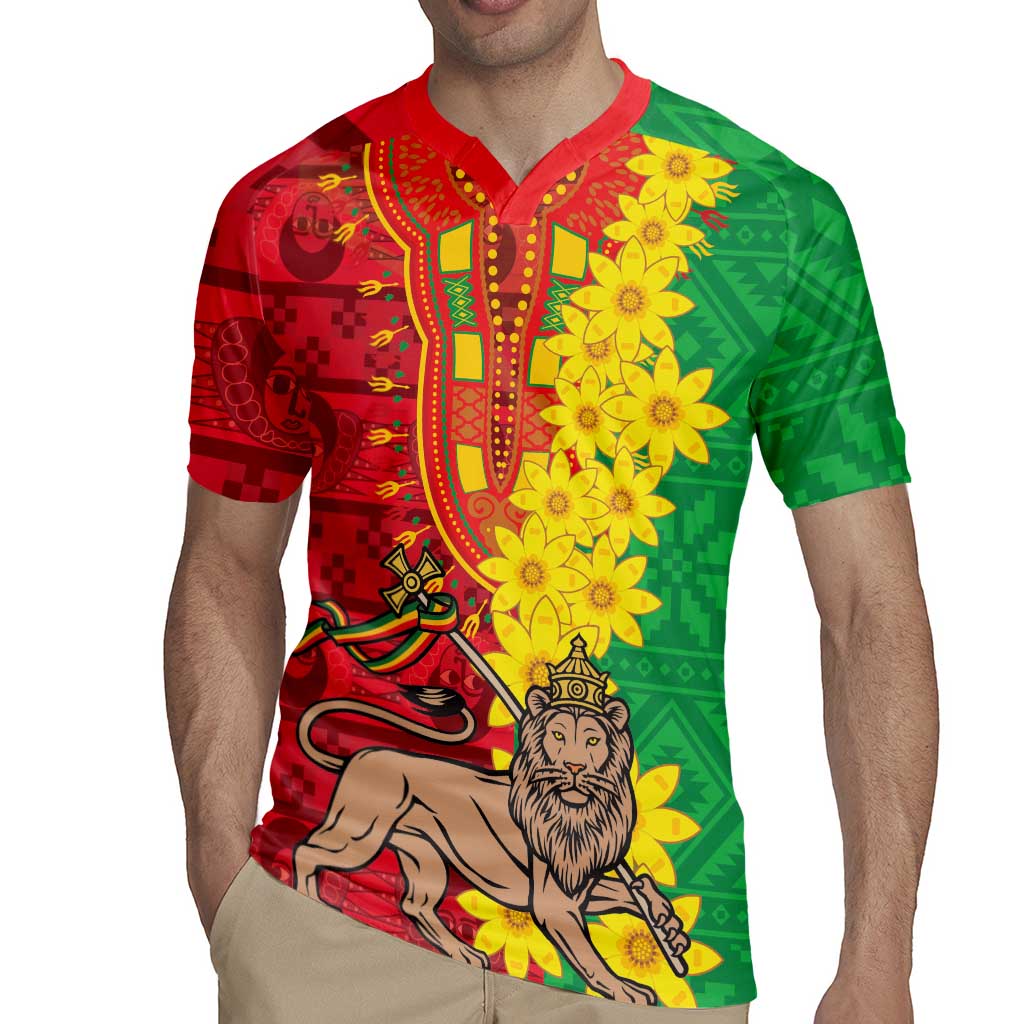 Ethiopia Enkutatash Melkam Addis Amet Rugby Jersey With Bidens Macroptera - Wonder Print Shop