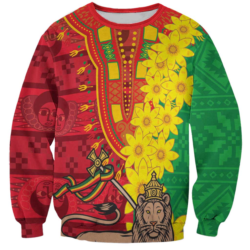 Ethiopia Enkutatash Melkam Addis Amet Sweatshirt With Bidens Macroptera - Wonder Print Shop