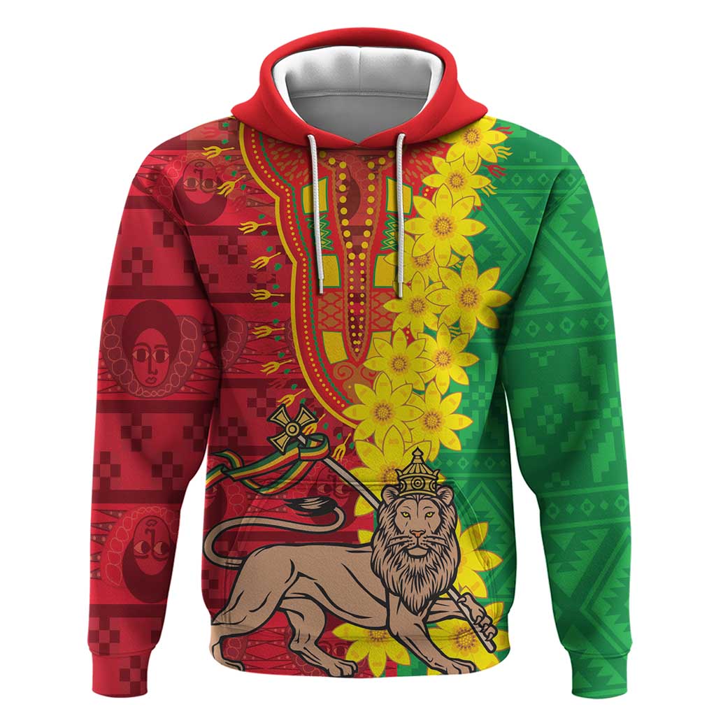 Ethiopia Enkutatash Melkam Addis Amet Zip Hoodie With Bidens Macroptera - Wonder Print Shop