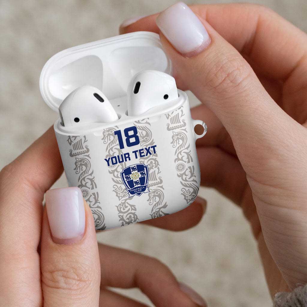 Custom York Minstrel Spirit AirPods Case Norse Viking Pattern White Version - Wonder Print Shop