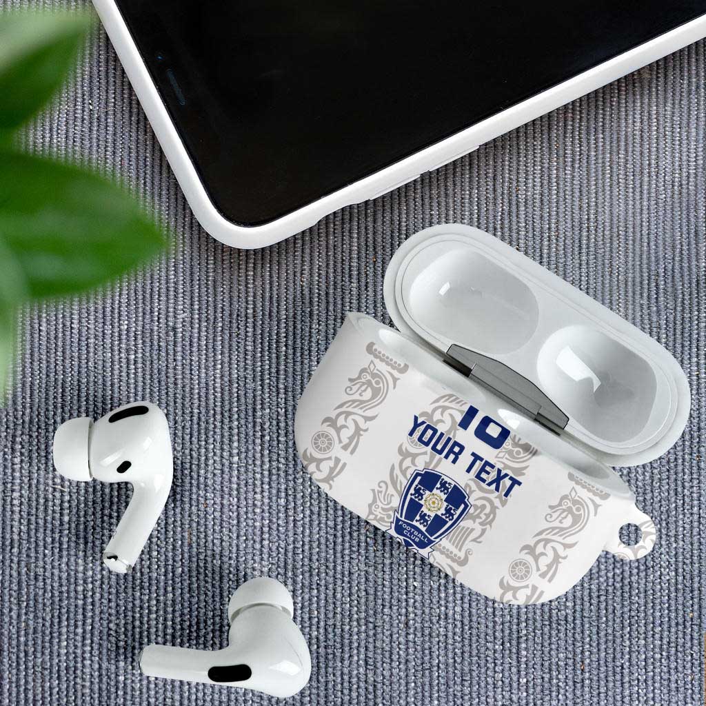 Custom York Minstrel Spirit AirPods Case Norse Viking Pattern White Version - Wonder Print Shop