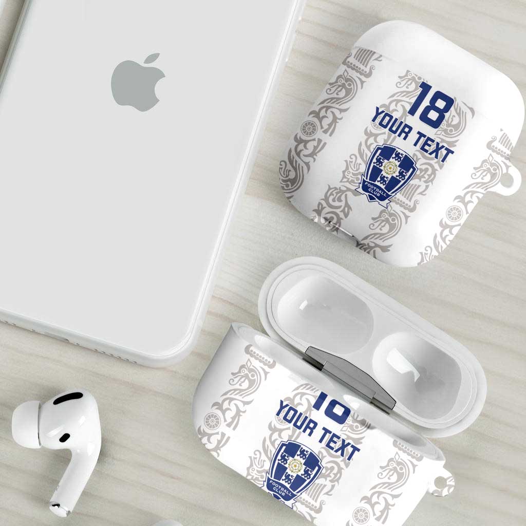 Custom York Minstrel Spirit AirPods Case Norse Viking Pattern White Version - Wonder Print Shop