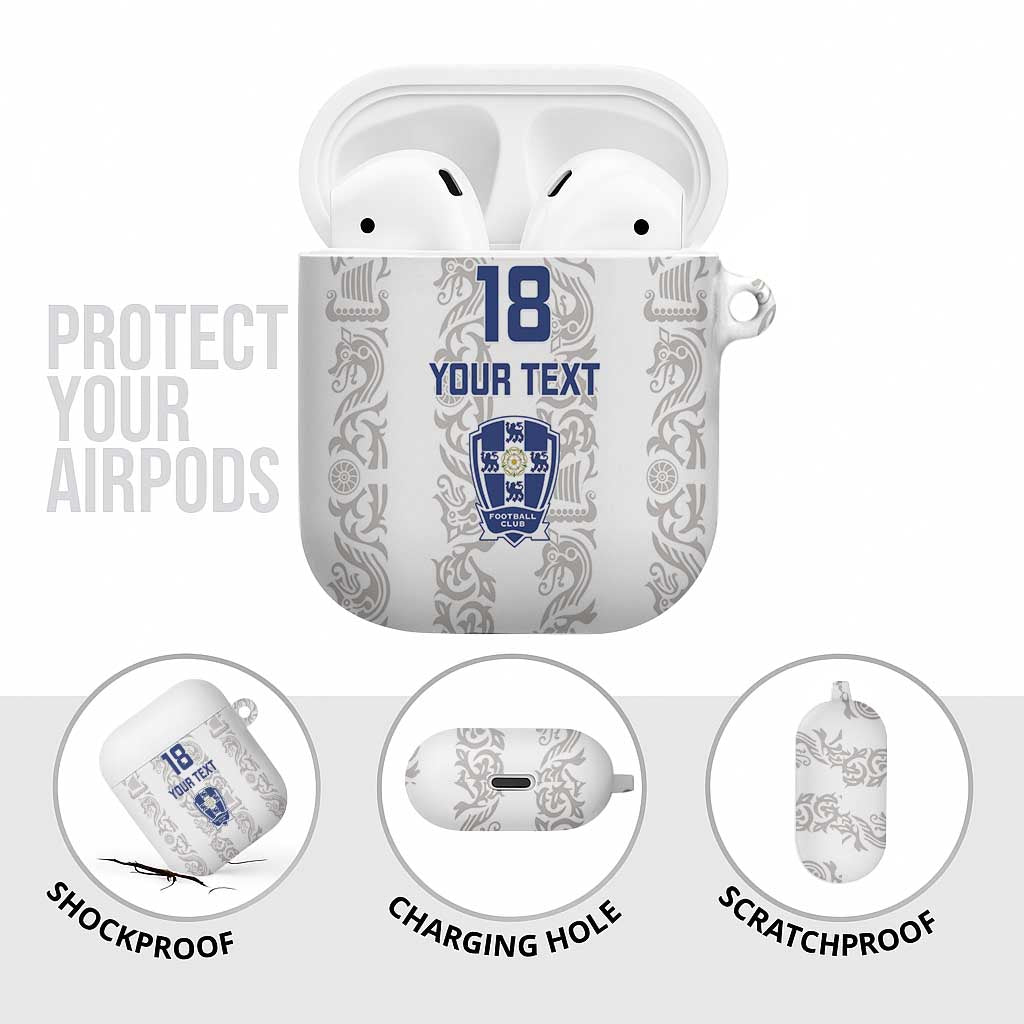 Custom York Minstrel Spirit AirPods Case Norse Viking Pattern White Version - Wonder Print Shop