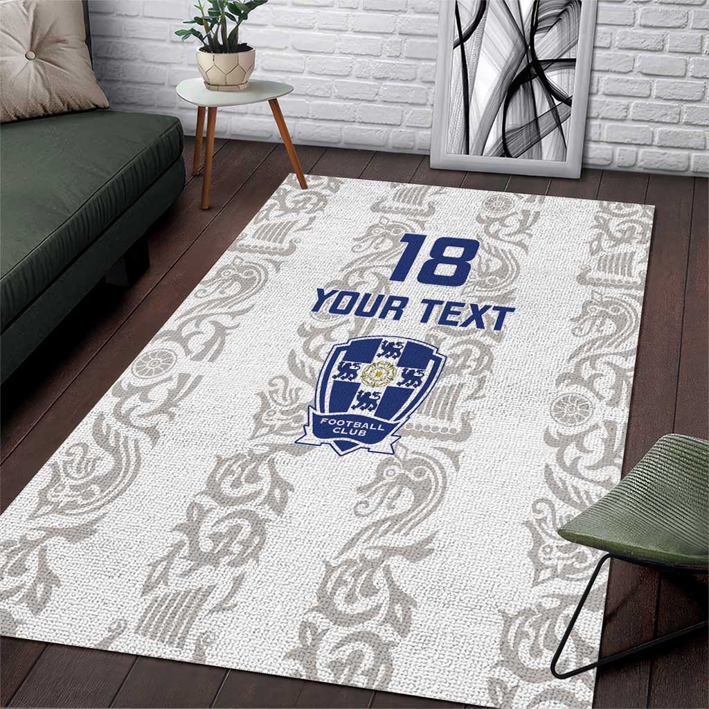 Custom York Minstrel Spirit Area Rug Norse Viking Pattern White Version - Wonder Print Shop