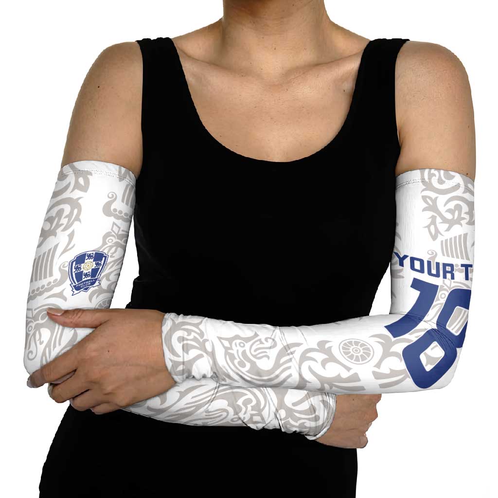 Custom York Minstrel Spirit Arm Sleeves Norse Viking Pattern White Version - Wonder Print Shop