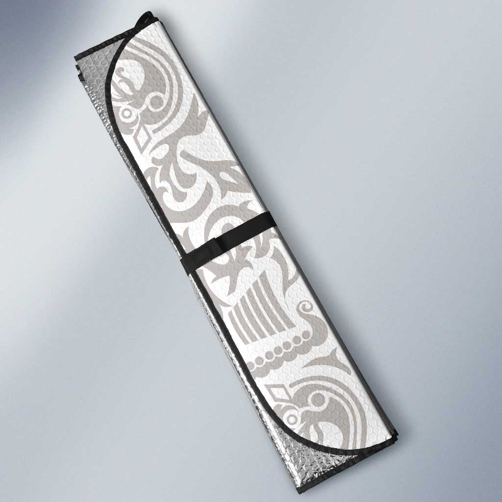 Custom York Minstrel Spirit Auto Sun Shade Norse Viking Pattern White Version - Wonder Print Shop